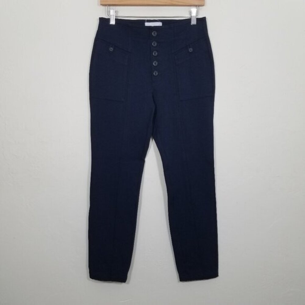 Anthropologie Navy Blue Button Fly Pants Size 4